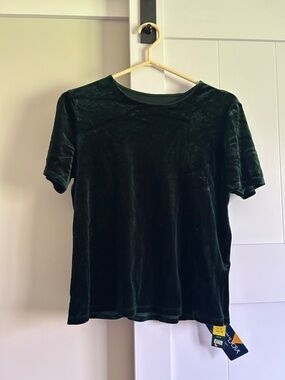 Classic Velvet Short Sleeve Tee - Dark Green